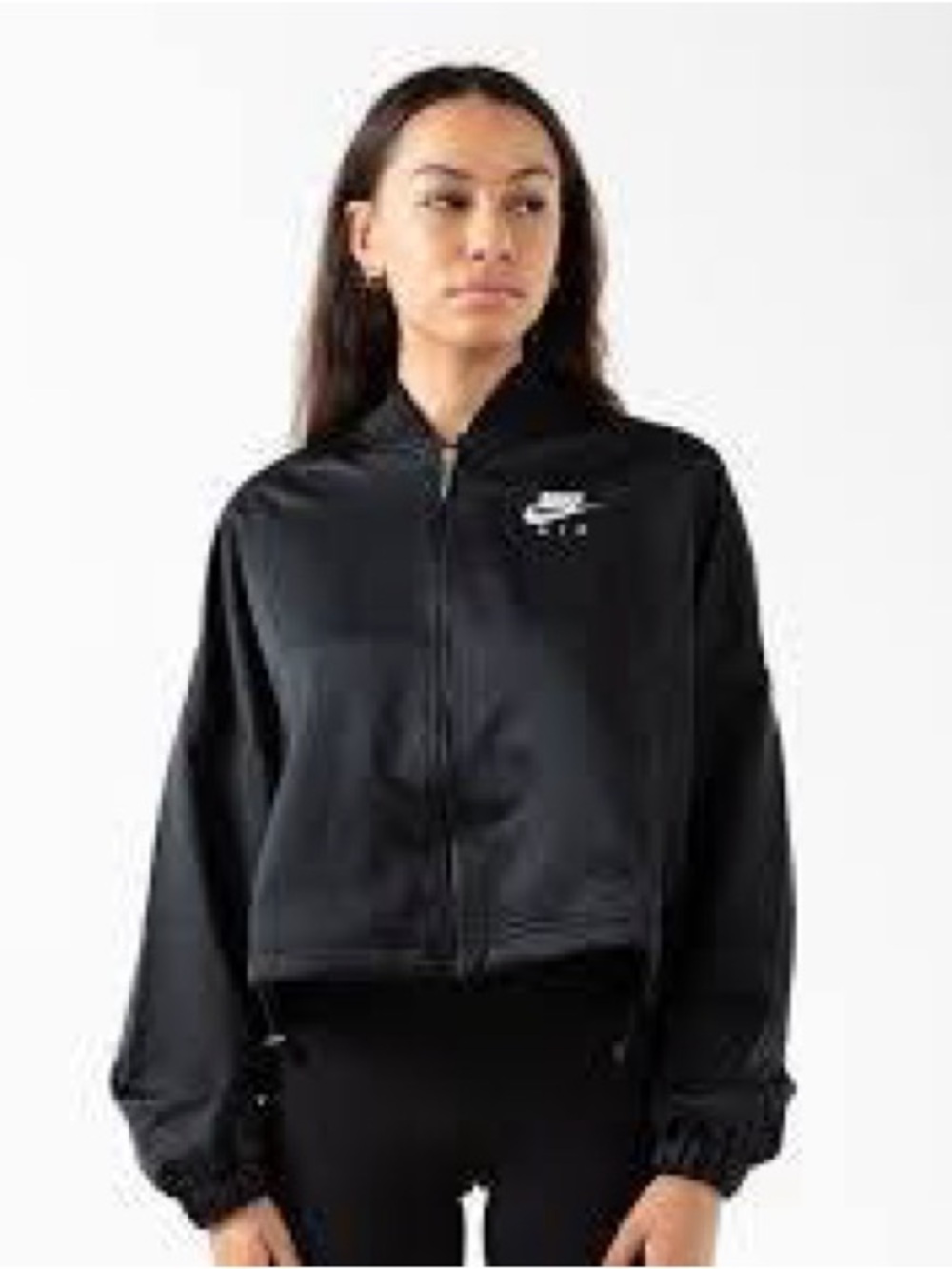 Nike Black Half-Zip Windbreaker Pullover with White Nike Air Logo